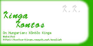 kinga kontos business card