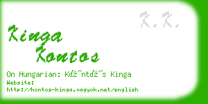 kinga kontos business card